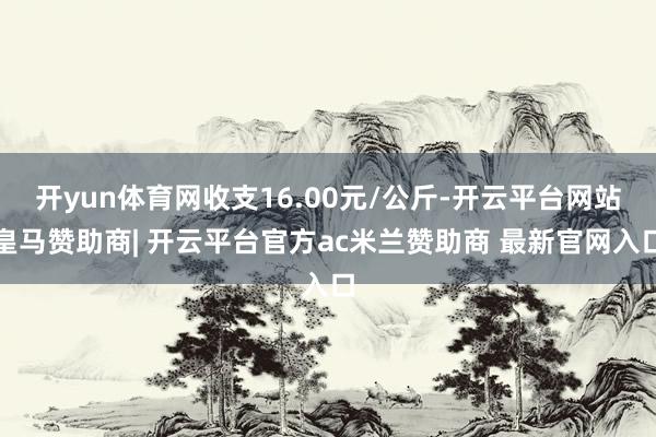 开yun体育网收支16.00元/公斤-开云平台网站皇马赞助商| 开云平台官方ac米兰赞助商 最新官网入口